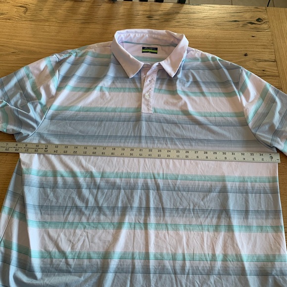 Ben Hogan Performance Stripe Polo Shirt Recycled‎ Poly  Men’s 3XL Blue White Pre - Picture 3 of 6